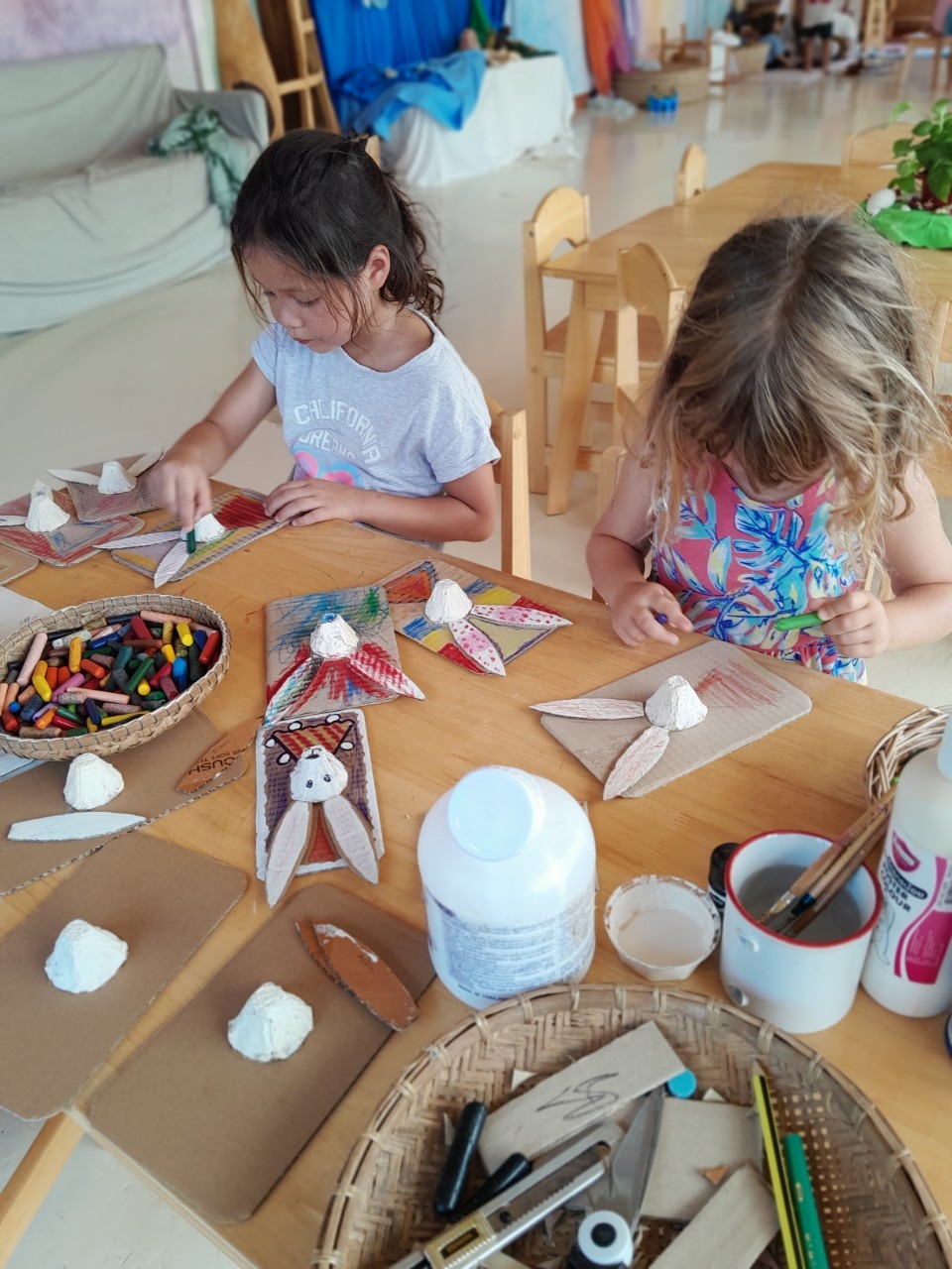Children doing art activities